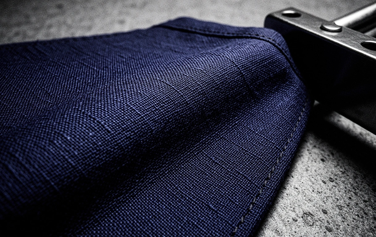 Macro texture of premium linen fabric